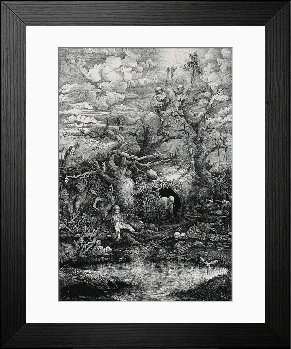 Framed Print : The Comedy of Death, 1854. Creator: Rodolphe Bresdin Framed Print : The Comedy of Death, 1854. Creator: Rodolphe Bresdin