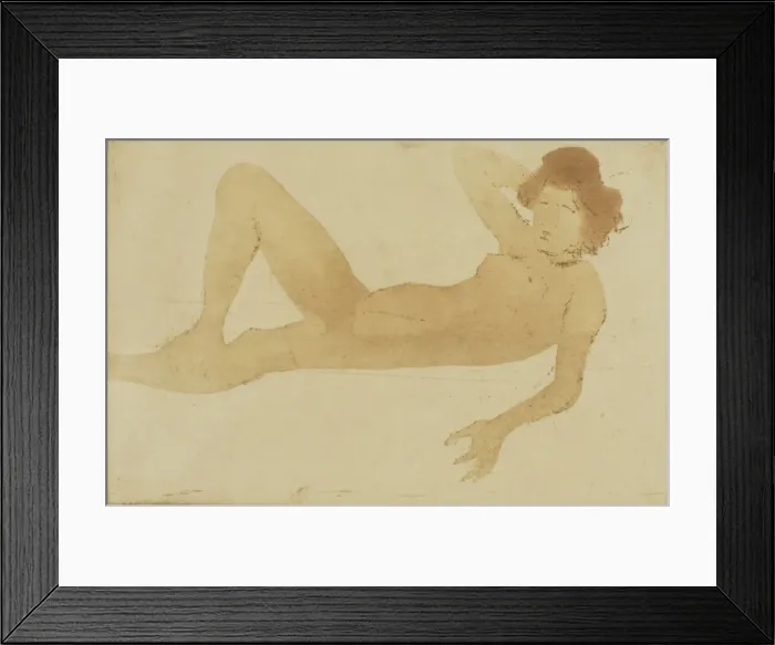 Framed Print : Reclining Nude Woman, 1902. Creator: Theophile Alexandre Steinlen Framed Print : Reclining Nude Woman, 1902. Creator: Theophile Alexandre Steinlen