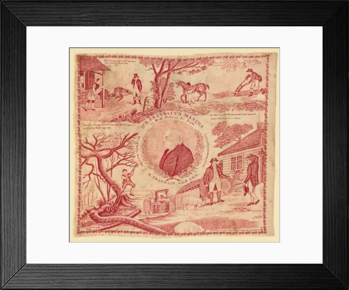 Framed Print : Handkerchief, England, c. 1795. Creator: Unknown Framed Print : Handkerchief, England, c. 1795. Creator: Unknown