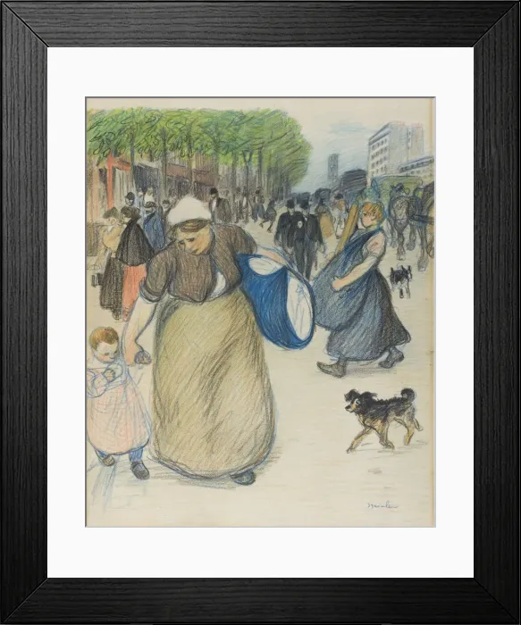 Framed Print : Street Scene, n. d. Creator: Theophile Alexandre Steinlen Framed Print : Street Scene, n. d. Creator: Theophile Alexandre Steinlen