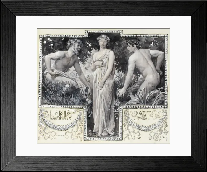 Framed Print : A Nymph, To Whom All Hoofed Satyrs Knelt Head-peice, Part 1, 1885. Creator: Will H. Low