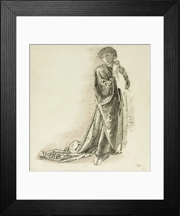 Framed Print : Kneeling Draped Figure, c. 1865-70. Creator: Sir Edward Coley Burne-Jones Framed Print : Kneeling Draped Figure, c. 1865-70. Creator: Sir Edward Coley Burne-Jones