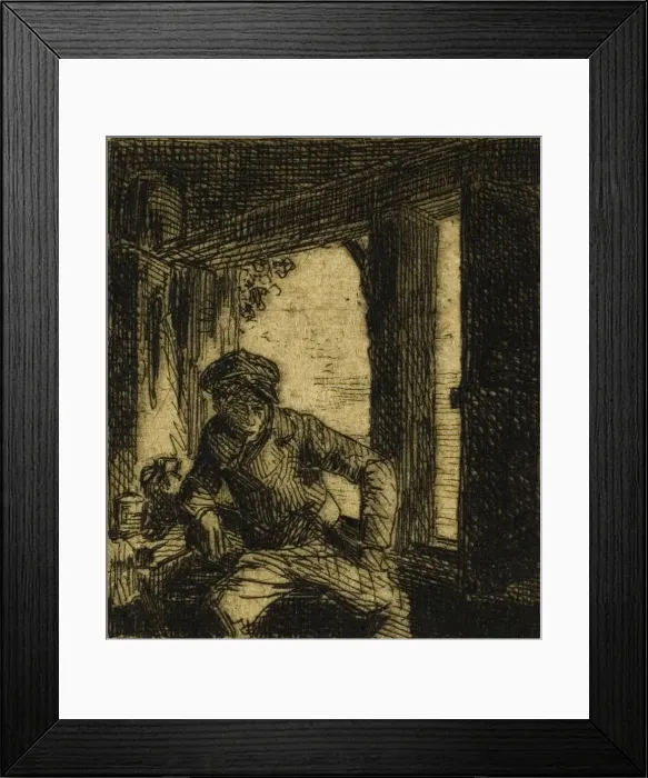 Framed Print : Drinker, n. d. Creator: Charles Emile Jacque Framed Print : Drinker, n. d. Creator: Charles Emile Jacque