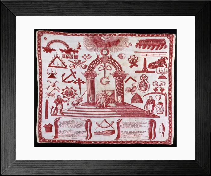Framed Print : Handkerchief, England, c. 1810. Creator: Unknown Framed Print : Handkerchief, England, c. 1810. Creator: Unknown