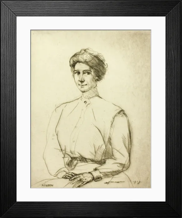 Framed Print : Drypoint Number One: Portrait, 1909. Creator: Donald Shaw MacLaughlan Framed Print : Drypoint Number One: Portrait, 1909. Creator: Donald Shaw MacLaughlan