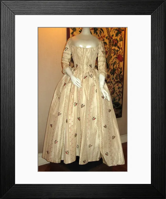 Framed Print : Overgown and Petticoat (Robe al anglaise), England, 1765 / 85. Creator: Unknown Framed Print : Overgown and Petticoat (Robe al anglaise), England, 1765 / 85. Creator: Unknown