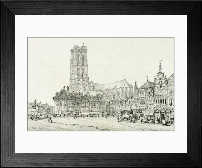 Framed Print : Maline, 1833. Creator: Samuel Prout Framed Print : Maline, 1833. Creator: Samuel Prout