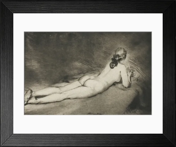 Framed Print : Nude Figure Lying Down, 1906. Creator: Theodore Roussel Framed Print : Nude Figure Lying Down, 1906. Creator: Theodore Roussel