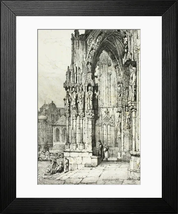 Framed Print : Ratisbonne Cathedral, 1833. Creator: Samuel Prout Framed Print : Ratisbonne Cathedral, 1833. Creator: Samuel Prout