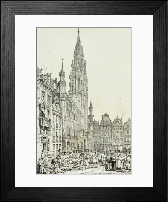 Framed Print : Hotel de Ville, Brussells, 1833. Creator: Samuel Prout Framed Print : Hotel de Ville, Brussells, 1833. Creator: Samuel Prout