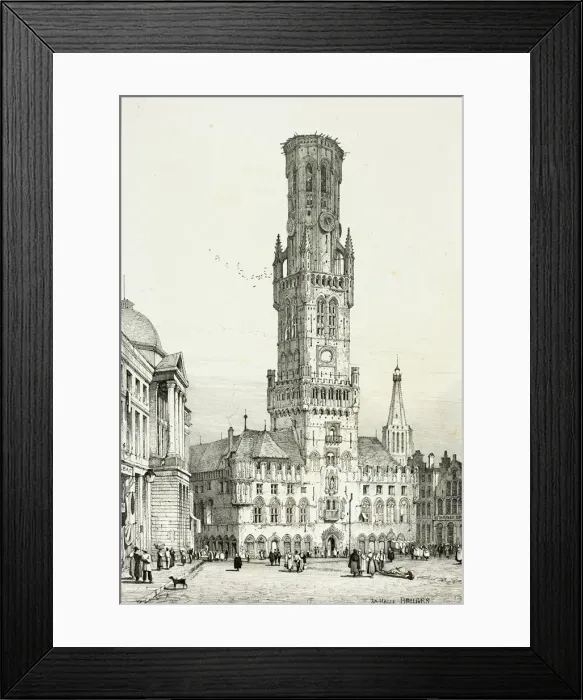 Framed Print : La Halle, Bruges, 1833. Creator: Samuel Prout Framed Print : La Halle, Bruges, 1833. Creator: Samuel Prout