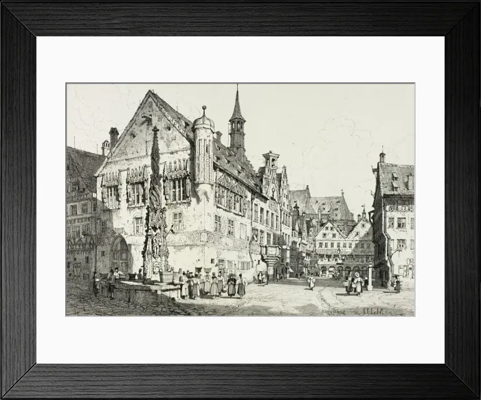 Framed Print : Rath Haus, Ulm, 1833. Creator: Samuel Prout Framed Print : Rath Haus, Ulm, 1833. Creator: Samuel Prout