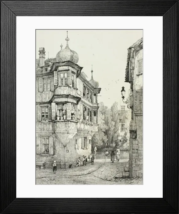 Framed Print : Bamberg, 1833. Creator: Samuel Prout Framed Print : Bamberg, 1833. Creator: Samuel Prout