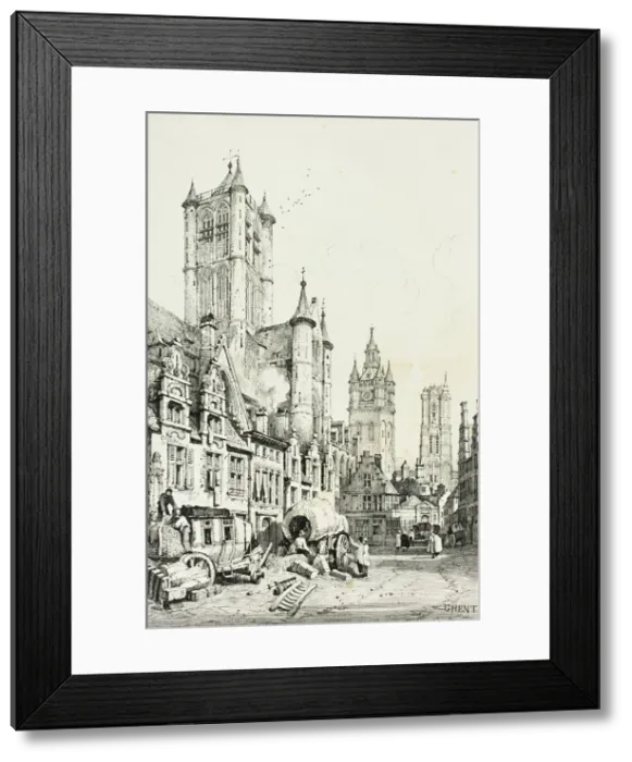 Framed Print : Ghent, 1833. Creator: Samuel Prout Framed Print : Ghent, 1833. Creator: Samuel Prout