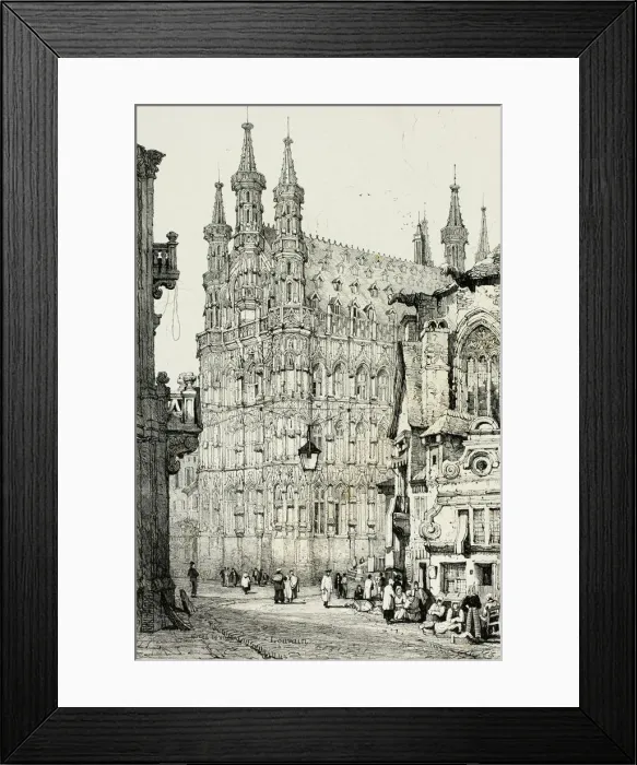 Framed Print : Hotel de Ville, Louvain, 1833. Creator: Samuel Prout Framed Print : Hotel de Ville, Louvain, 1833. Creator: Samuel Prout