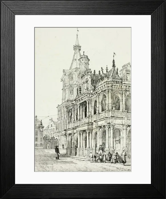 Framed Print : Hotel de Ville, Cologne, 1833. Creator: Samuel Prout Framed Print : Hotel de Ville, Cologne, 1833. Creator: Samuel Prout