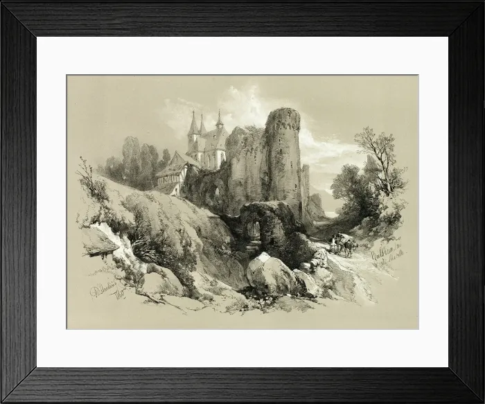 Framed Print : Beilstein on the Moselle, from Picturesque Selections, 1860 Framed Print : Beilstein on the Moselle, from Picturesque Selections, 1860
