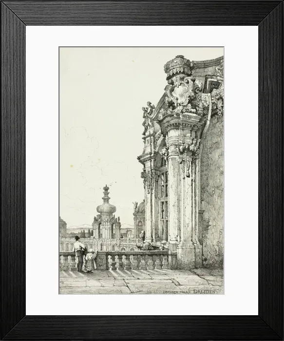 Framed Print : Zwinger Palace, Dresden, 1833. Creator: Samuel Prout Framed Print : Zwinger Palace, Dresden, 1833. Creator: Samuel Prout