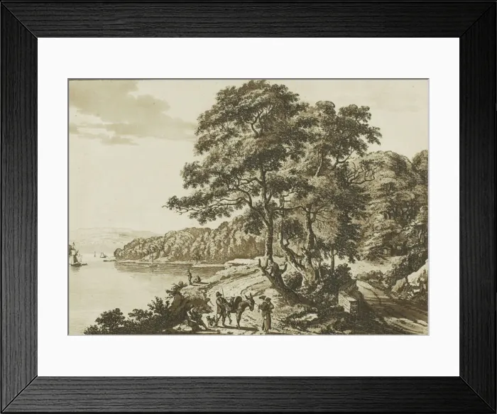 Framed Print : View Up Neath River from the House at Briton Ferry in Glamorgan Shire, from Twelve Framed Print : View Up Neath River from the House at Briton Ferry in Glamorgan Shire, from Twelve