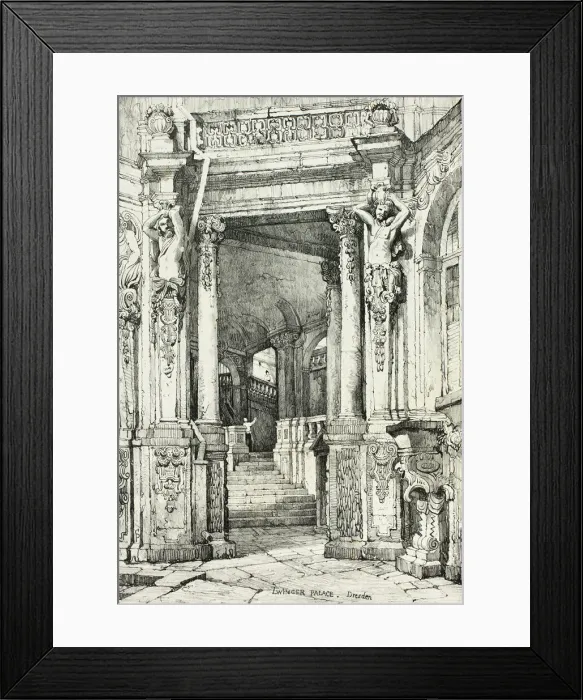 Framed Print : Zwinger Palace, Dresden, 1833. Creator: Samuel Prout Framed Print : Zwinger Palace, Dresden, 1833. Creator: Samuel Prout