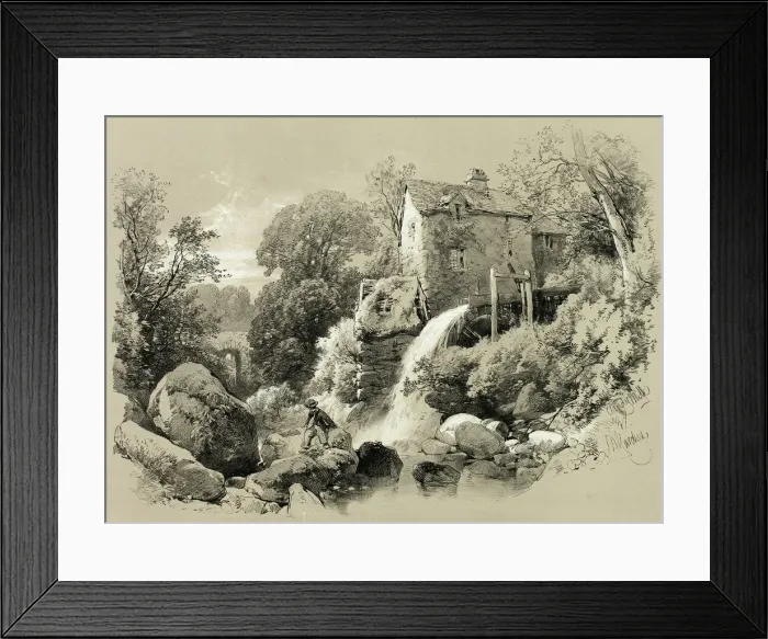 Framed Print : Pandy Mill, from Picturesque Selections, c. 1859-60. Creator: James Duffield Harding Framed Print : Pandy Mill, from Picturesque Selections, c. 1859-60. Creator: James Duffield Harding