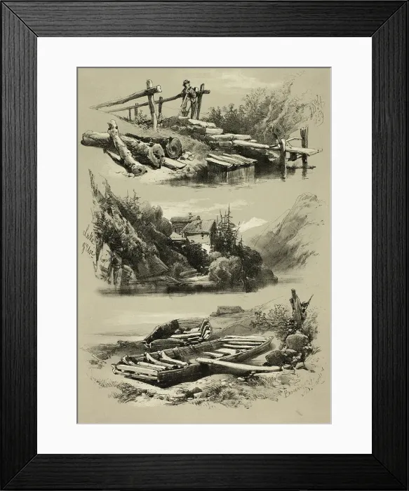 Framed Print : Lake of Uri and Brunnen, from Picturesque Selections, 1859 Framed Print : Lake of Uri and Brunnen, from Picturesque Selections, 1859