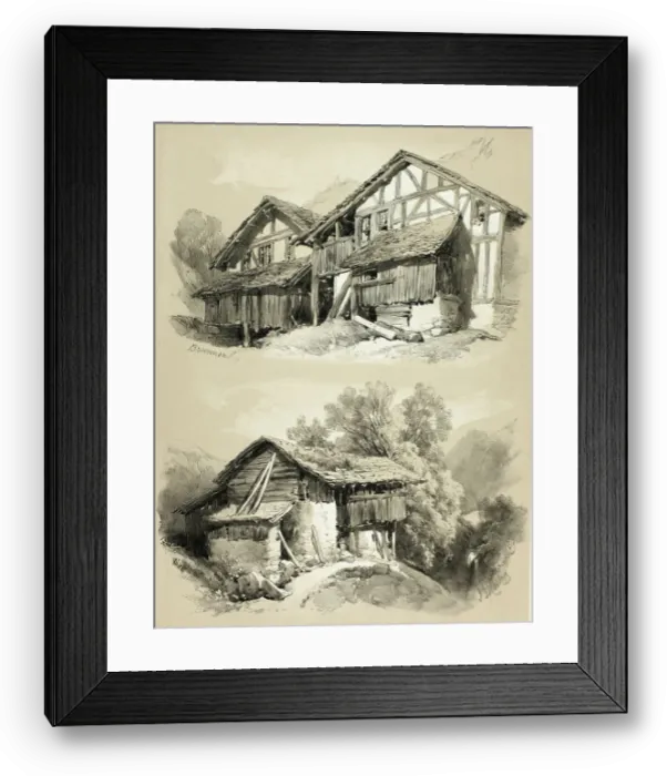 Framed Print : Brunnen, from Picturesque Selections, 1859. Creator: James Duffield Harding Framed Print : Brunnen, from Picturesque Selections, 1859. Creator: James Duffield Harding