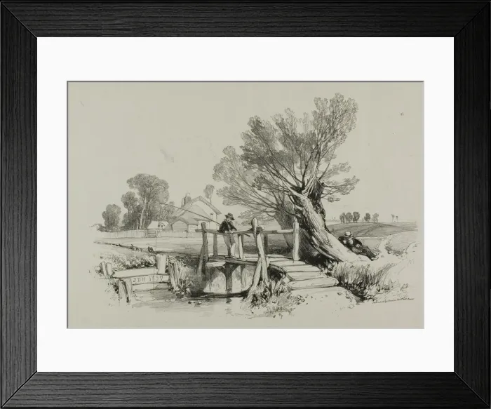 Framed Print : Landscape with Boy Fishing, n. d. Creator: James Duffield Harding Framed Print : Landscape with Boy Fishing, n. d. Creator: James Duffield Harding