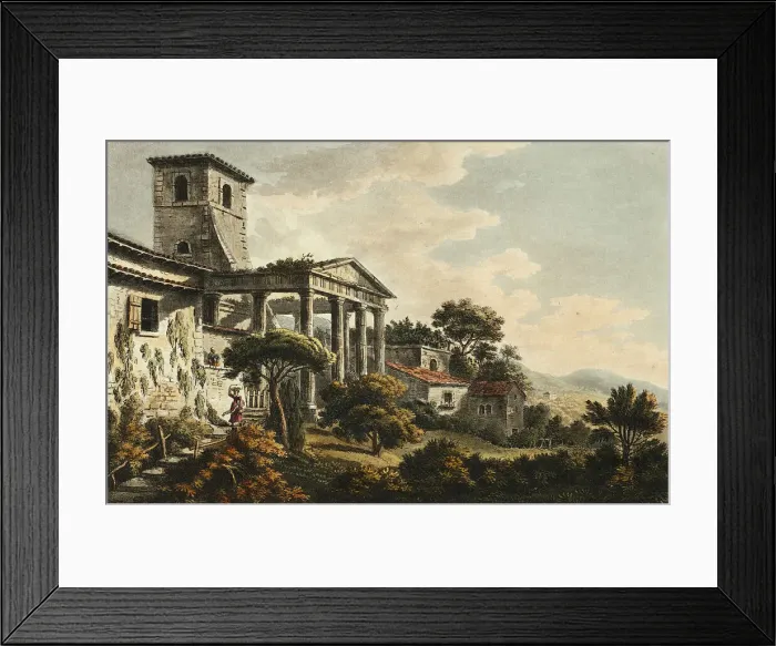 Framed Print : Temple of Hercules at Cori, plate thirty-two from the Ruins of Rome, published April 21 Framed Print : Temple of Hercules at Cori, plate thirty-two from the Ruins of Rome, published April 21
