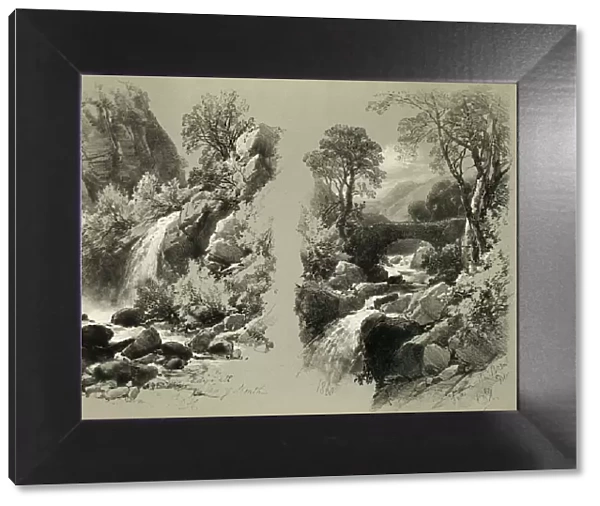 Lady Fall, Vale of Heath, and Fall on the Brent, from Picturesque Selections, 1860