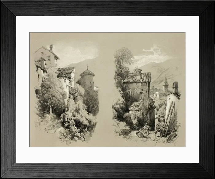 Framed Print : Beaufort and Serves, from Picturesque Selections, 1860. Creator: James Duffield Harding Framed Print : Beaufort and Serves, from Picturesque Selections, 1860. Creator: James Duffield Harding