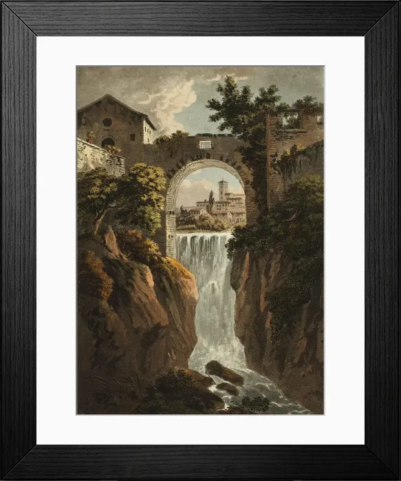 Framed Print : Cascade of Tivoli, plate thirty-nine from the Ruins of Rome, published February 1, 1798 Framed Print : Cascade of Tivoli, plate thirty-nine from the Ruins of Rome, published February 1, 1798
