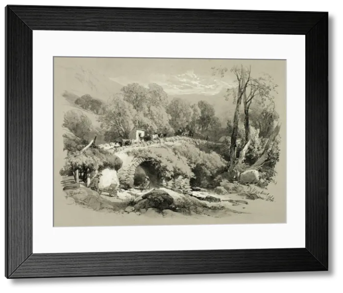 Framed Print : South Brent, Devon, from Picturesque Selections, 1860. Creator: James Duffield Harding
