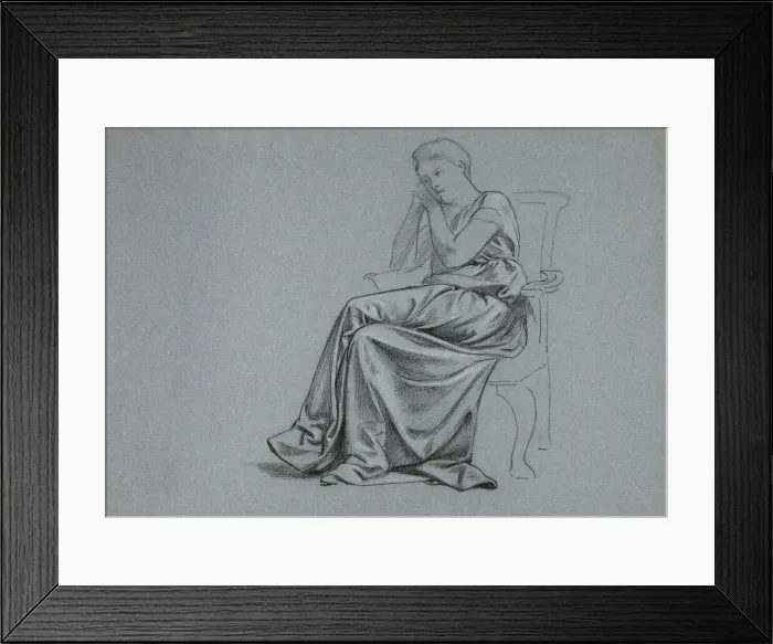 Framed Print : Woman in Loose Gown on Chair, n. d. Creator: Henry Stacy Marks Framed Print : Woman in Loose Gown on Chair, n. d. Creator: Henry Stacy Marks