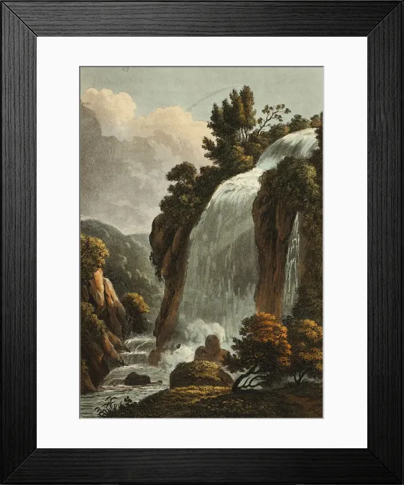 Framed Print : The Great Cascatella at Tivoli, plate thirteen from the Ruins of Rome Framed Print : The Great Cascatella at Tivoli, plate thirteen from the Ruins of Rome