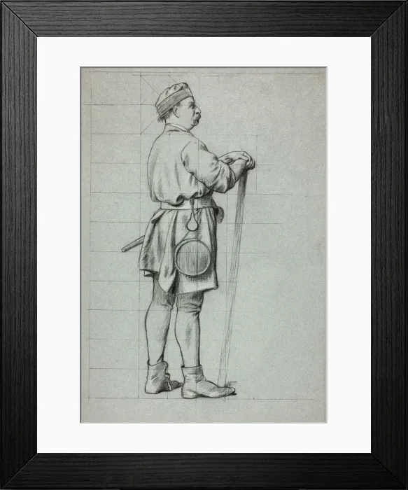 Framed Print : Standing Man with Hands Resting on Stick, n. d. Creator: Henry Stacy Marks Framed Print : Standing Man with Hands Resting on Stick, n. d. Creator: Henry Stacy Marks