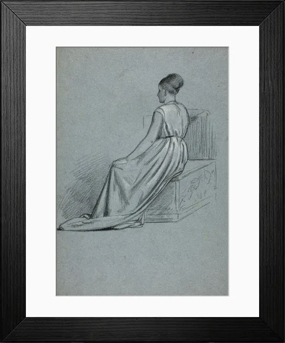 Framed Print : Woman Seated Looking to the Left, n. d. Creator: Henry Stacy Marks Framed Print : Woman Seated Looking to the Left, n. d. Creator: Henry Stacy Marks