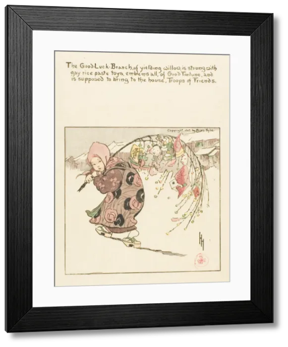 Framed Print : The Good-Luck Branch, 1907. Creator: Helen Hyde