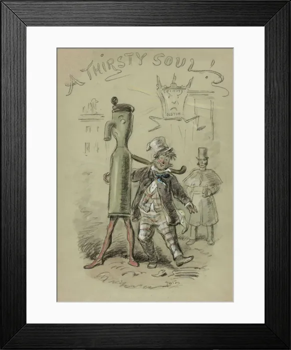 Framed Print : A Thirsty Soul, n. d. Creator: Hablot Knight Browne Framed Print : A Thirsty Soul, n. d. Creator: Hablot Knight Browne