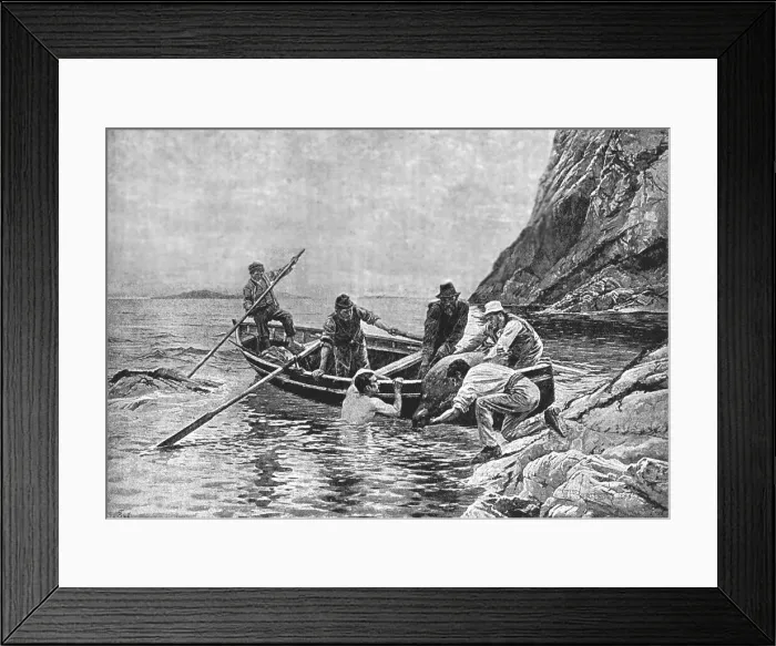 Framed Print : Pictures of the Year VIII, The Seal Diver, Co. Mayo, 1888. Creator: William Henry Bartlett Framed Print : Pictures of the Year VIII, The Seal Diver, Co. Mayo, 1888. Creator: William Henry Bartlett