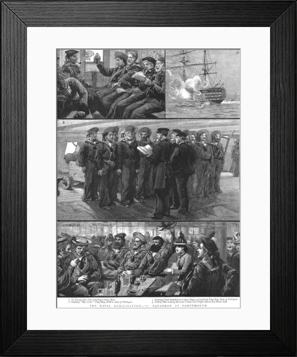 Framed Print : The Naval Mobilisation, A'Squadron at Portsmouth, 1888. Creator: Charles Joseph Staniland Framed Print : The Naval Mobilisation, A'Squadron at Portsmouth, 1888. Creator: Charles Joseph Staniland