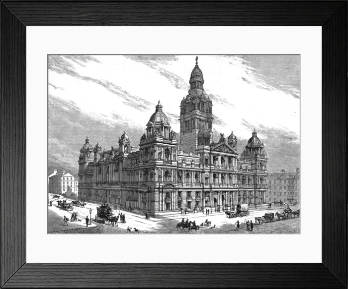 Framed Print : The Queens visit to Glasgow, The new Municipal Buildings, opened by Her Majesty, 1888. Creator: Unknown Framed Print : The Queens visit to Glasgow, The new Municipal Buildings, opened by Her Majesty, 1888. Creator: Unknown