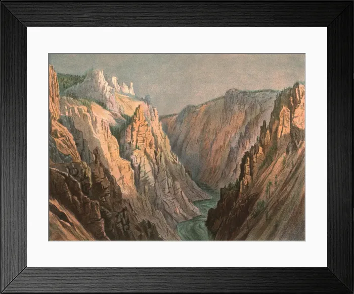 Framed Print : The Grand Canyon of the Yellowstone from the Great Falls, 1888. Creator: Thomas Henry Thomas Framed Print : The Grand Canyon of the Yellowstone from the Great Falls, 1888. Creator: Thomas Henry Thomas