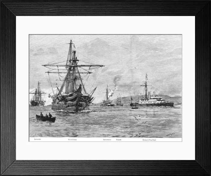 Framed Print : The Naval Mobilisation, Admiral Fitzroys Division of B'Squadron into Lough Swilly, 1888. Creator: William Lionel Wyllie Framed Print : The Naval Mobilisation, Admiral Fitzroys Division of B'Squadron into Lough Swilly, 1888. Creator: William Lionel Wyllie