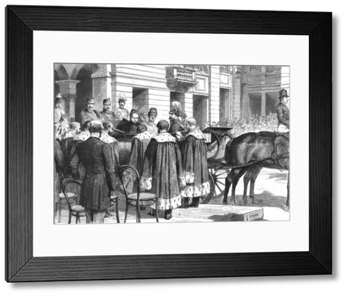 Framed Print : The Queens visit to Glasgow and Paisley, the opening of the new Municipal Buildings Glasgow, by Creator: Unknown Framed Print : The Queens visit to Glasgow and Paisley, the opening of the new Municipal Buildings Glasgow, by Creator: Unknown