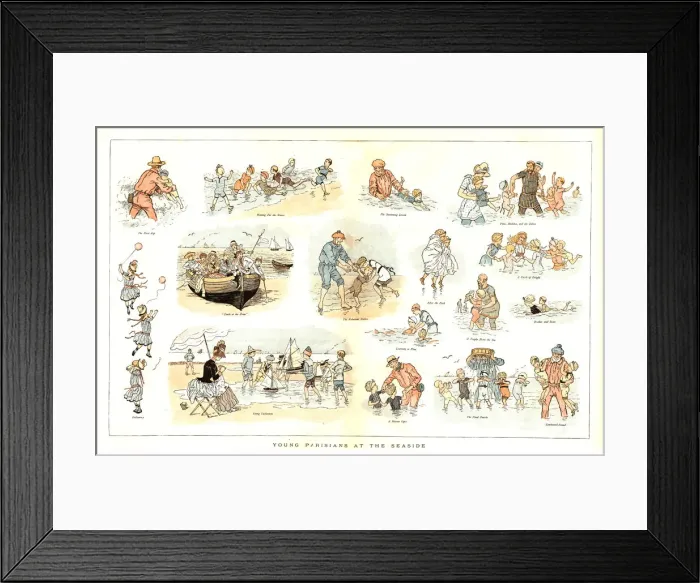 Framed Print : Young Parisians at the Seaside, 1888. Creator: Mars Framed Print : Young Parisians at the Seaside, 1888. Creator: Mars