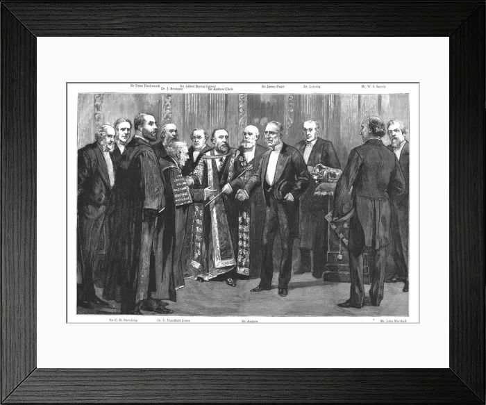 Framed Print : Conversazione at the Royal College of Physicians, Pall Mall East, 1888. Creator: Unknown Framed Print : Conversazione at the Royal College of Physicians, Pall Mall East, 1888. Creator: Unknown