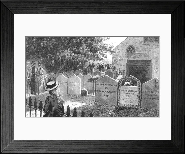 Framed Print : The Graves of the Wordsworth family, Grasmere, 1888. Creator: Unknown Framed Print : The Graves of the Wordsworth family, Grasmere, 1888. Creator: Unknown