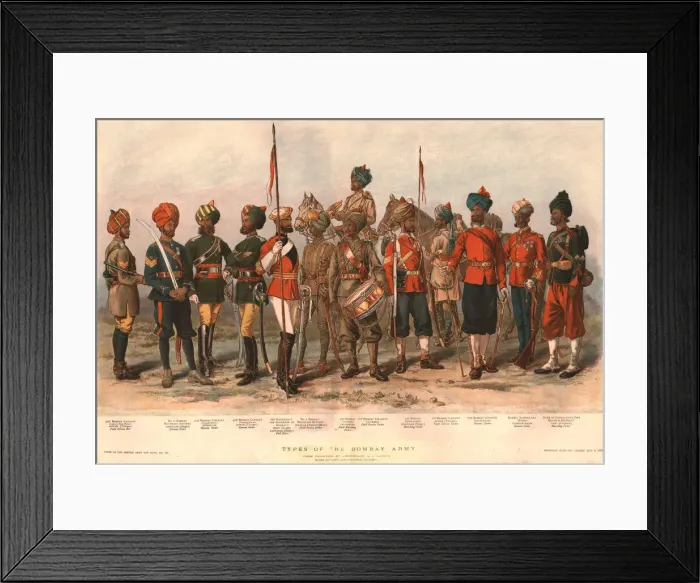 Framed Print : Types of the Bombay Army, 1888. Creator: AC Lovett Framed Print : Types of the Bombay Army, 1888. Creator: AC Lovett