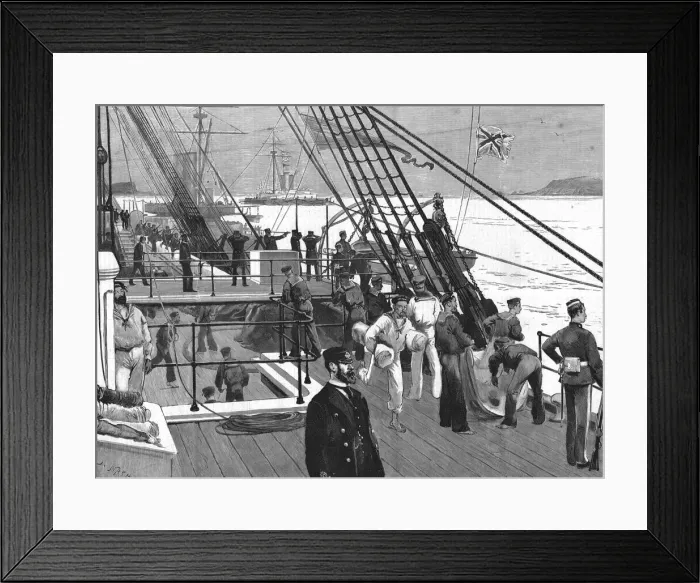 Framed Print : The Naval Mobilisation, War is declared and we put to sea, 1888. Creator: J Nash Framed Print : The Naval Mobilisation, War is declared and we put to sea, 1888. Creator: J Nash